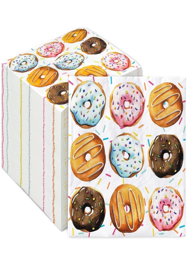 وولاين مجموعة مناديل ورقية لحفلات الدونات من والين، 80 ورقة، مناديل غداء ملونة للاستخدام مرة واحدة، مناديل للحلويات والعشاء، مناديل يدوية لحفلات أعياد الميلاد وحفلات استقبال المولود الجديد، مستلزمات تزيين الطاولة - Image 1